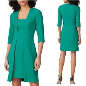 Black Halo Luca Emerald Green Work Sheath Cocktail Dress Size 8